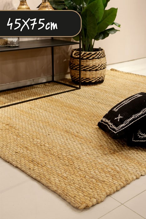 לחיצה להגדלת תמונה שטיח חבל רקום מלבני דגם LOYRETTE גודל 45*75 בגימור טבעי