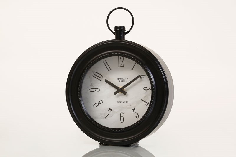 שעון קיר FONTAINE בצבע שחור לבן במידות 20X25X7